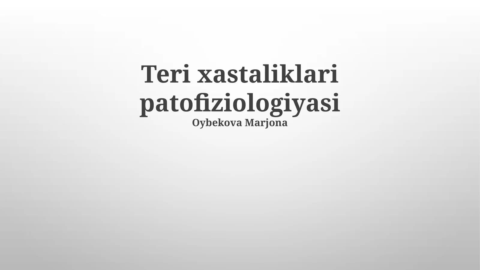 Teri xastaliklari patofiziologiyasi