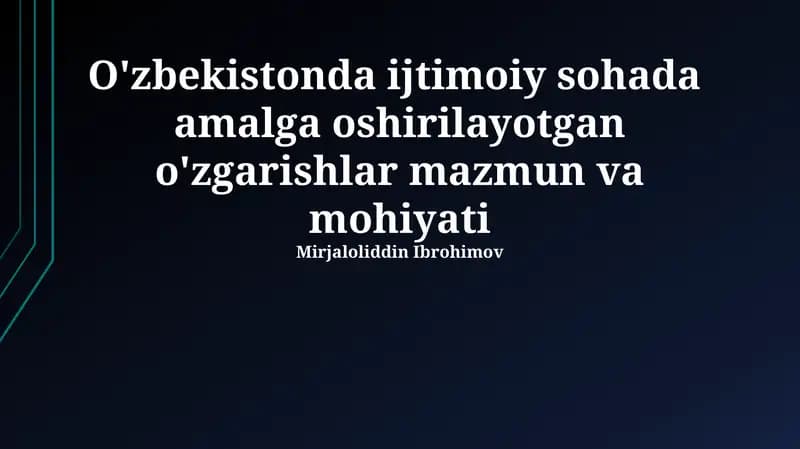 Ta'lim va sog'liqni saqlash sohasidagi islohotlar
