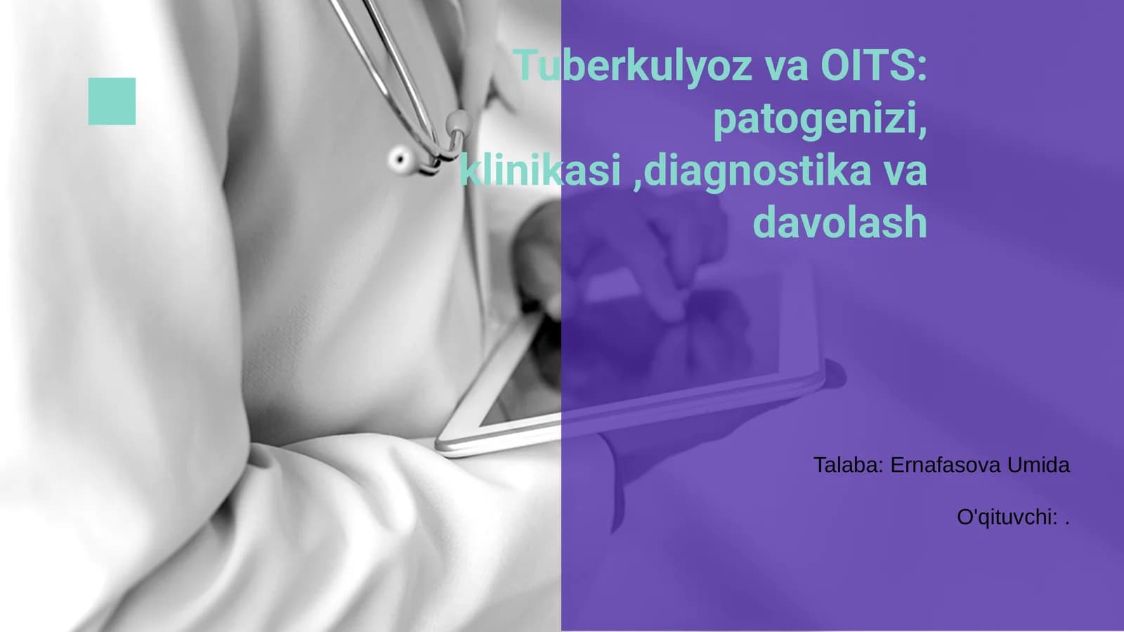 Tuberkulyoz va OITS: patogenizi, klinikasi,diagnostika va davolash