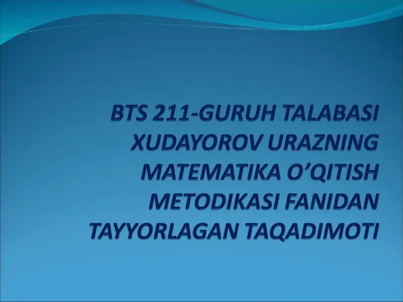 Boshlangʽich sinflarda 100 ichida nomanfiy butun sonlarni nomerlashga o‘rgatish metodikasi