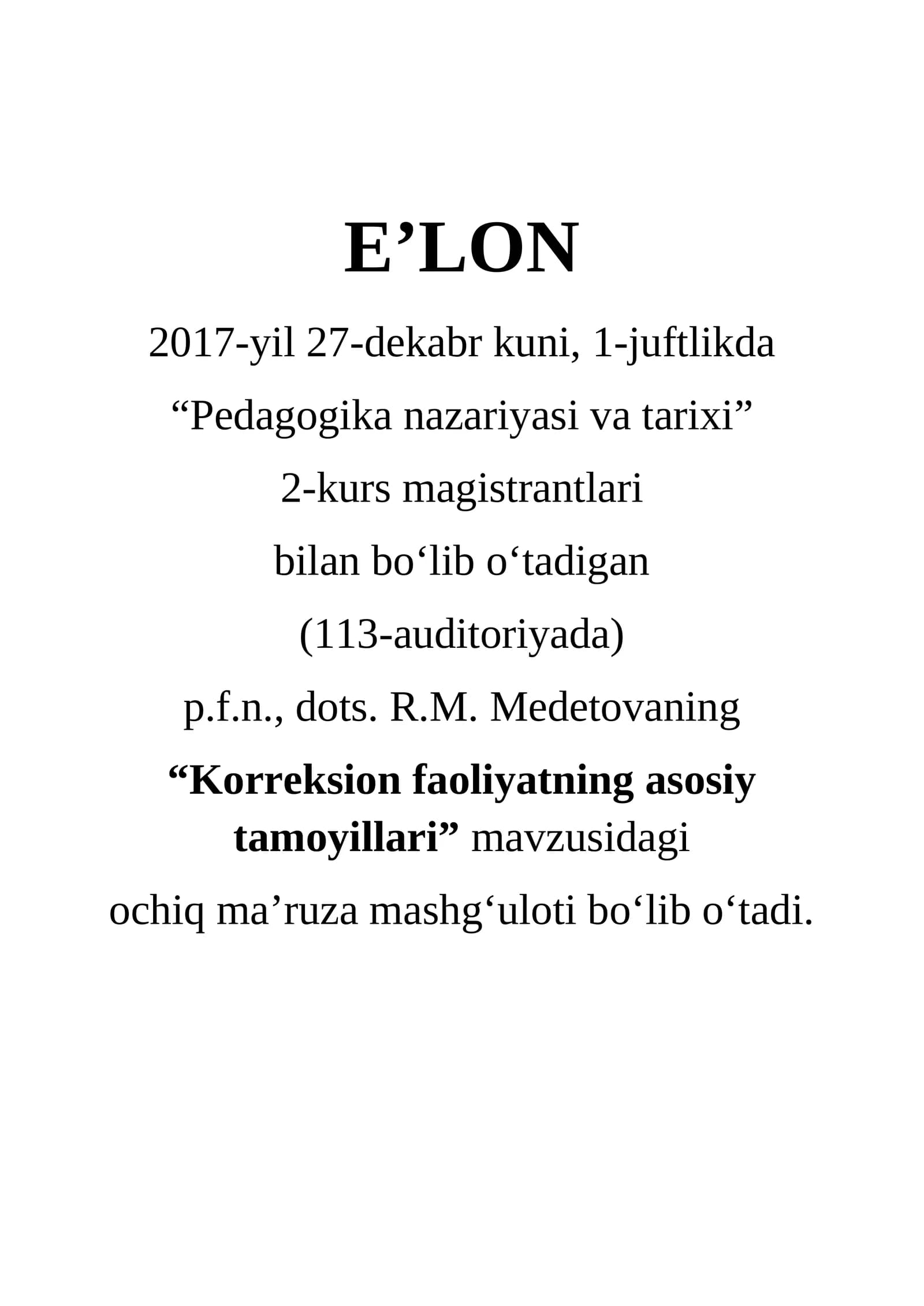 KORREKSION FAOLIYATNING ASOSIY TAMOYILLARI