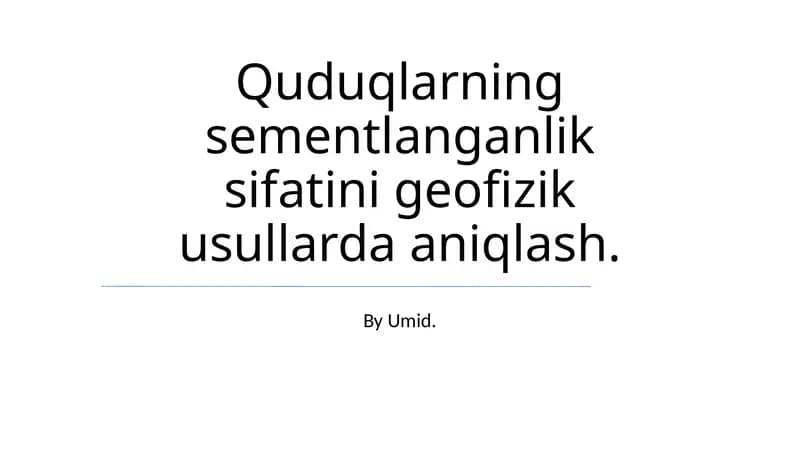 Tsement tahlili geofizik usullarda