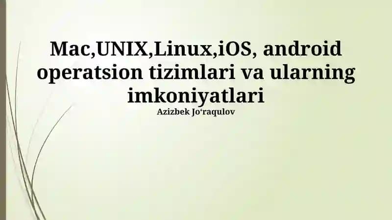 iOS va Androidning xususiyatlari