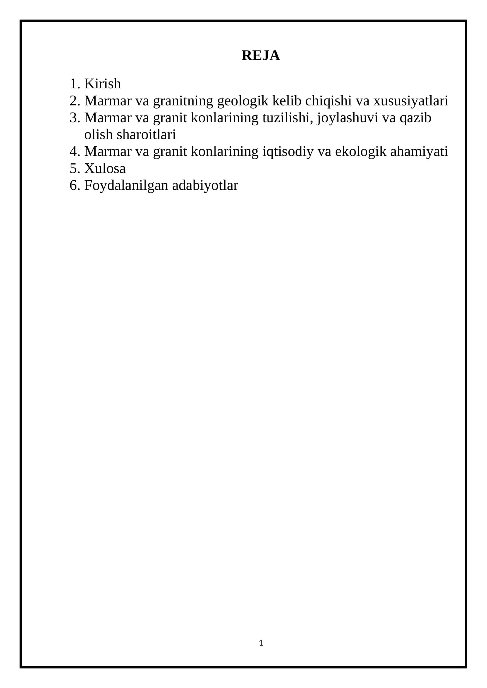 Marmar va granit konlarini o'rganish