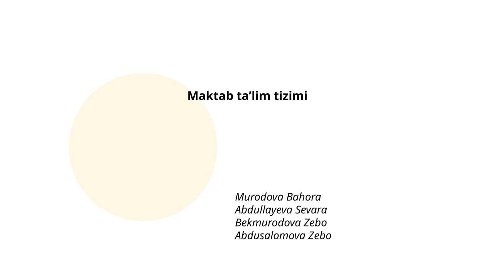 Maktab ta'lim tizimi
