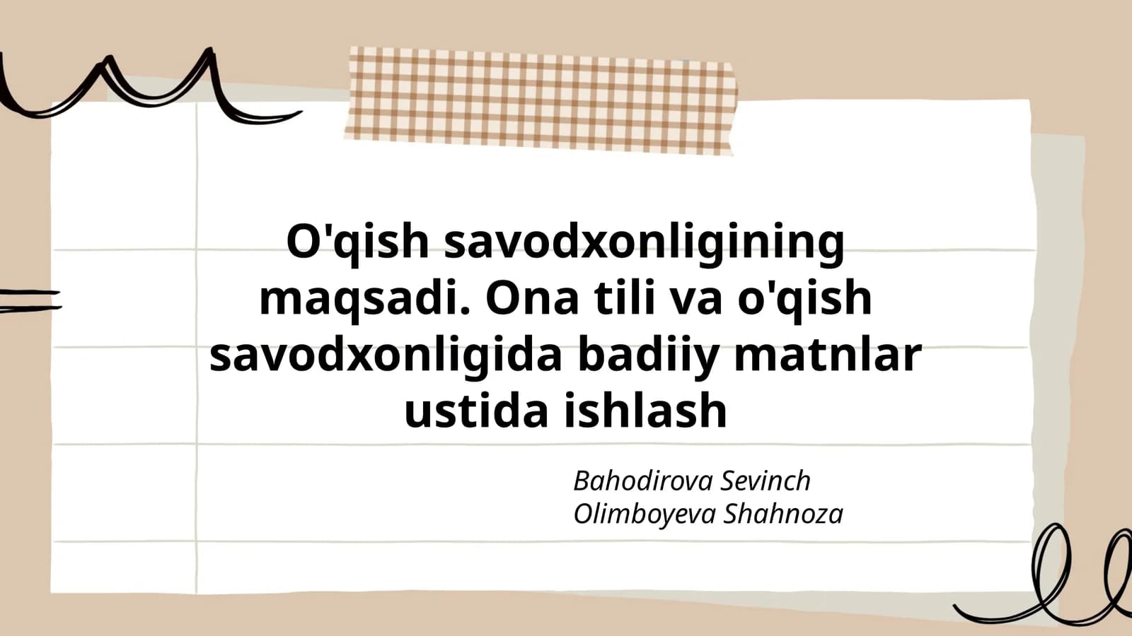 O'qish savodxonligining maqsadi