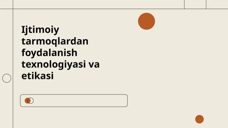 Ijtimoiy tarmoqlardan foydalanish texnologiyasi va etikasi