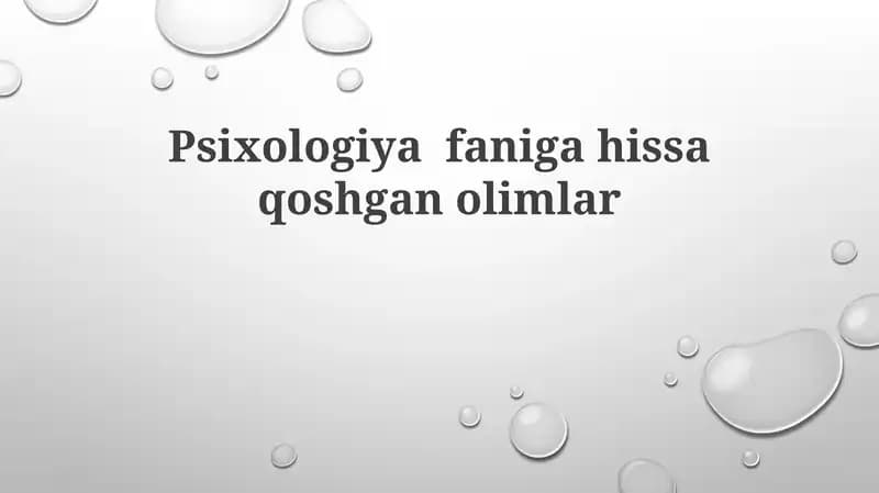 Psixologiyafanigahissaqoshganolimlar