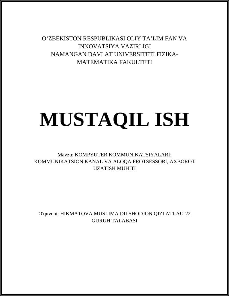 Kompyuter kommunikatsiyalari