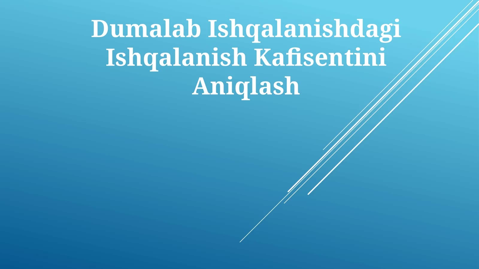 Dumalab Ishqalanishdagi Ishqalanish Kafisentini Aniqlash