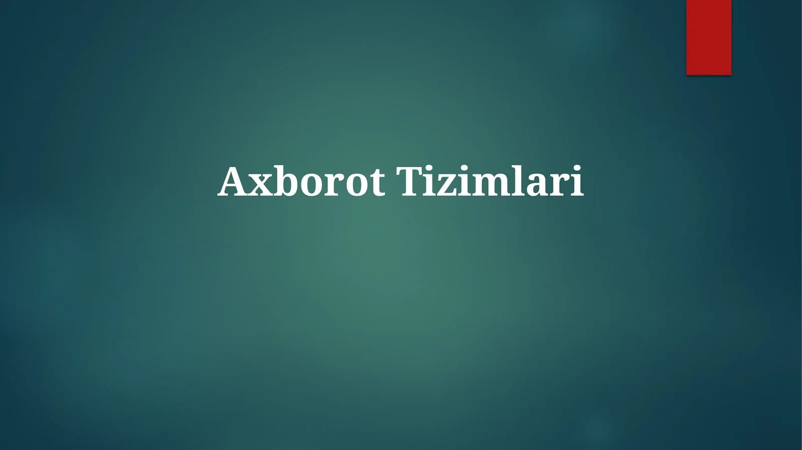 Axborot Tizimlari