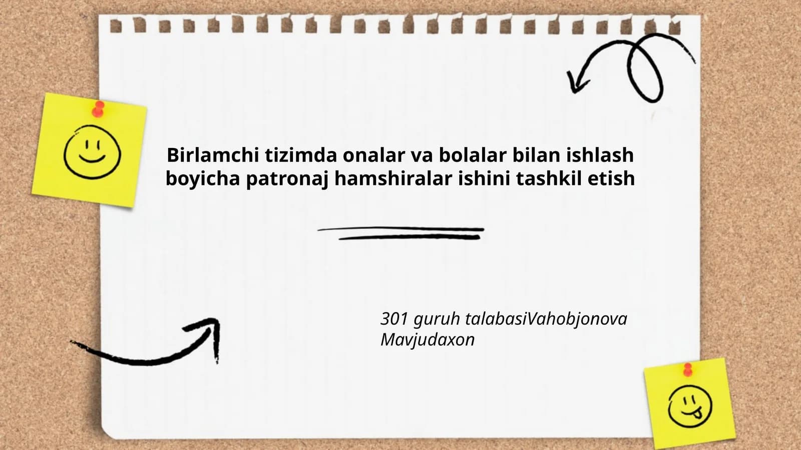 Birlamchi tizimda onalar va bolalar bilan ishlash boyicha patronaj hamshiralar ishini tashkil etish