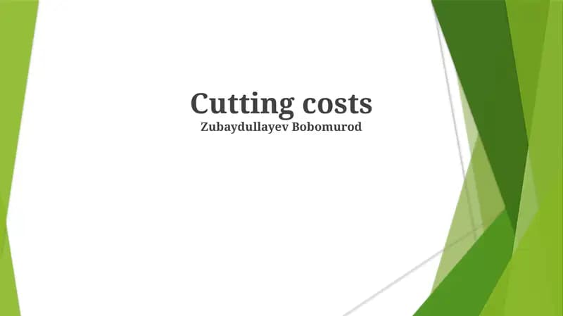 Cutting costs