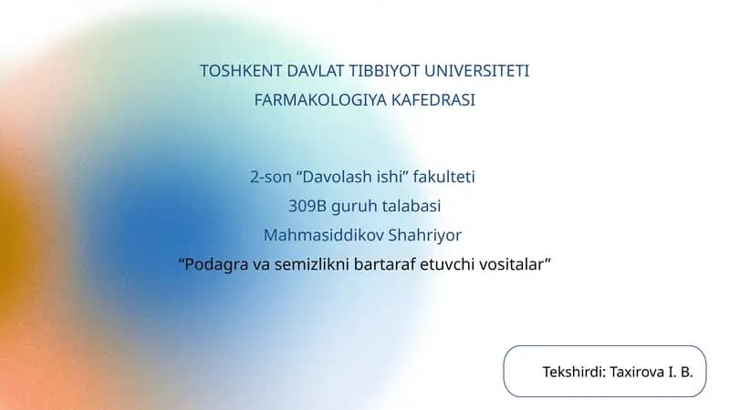 Podagra va semizlikni bartaraf etuvchi vositalar