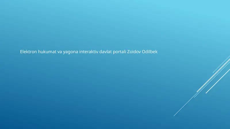 E-hukumat: Ta'rif va Evolyutsiya