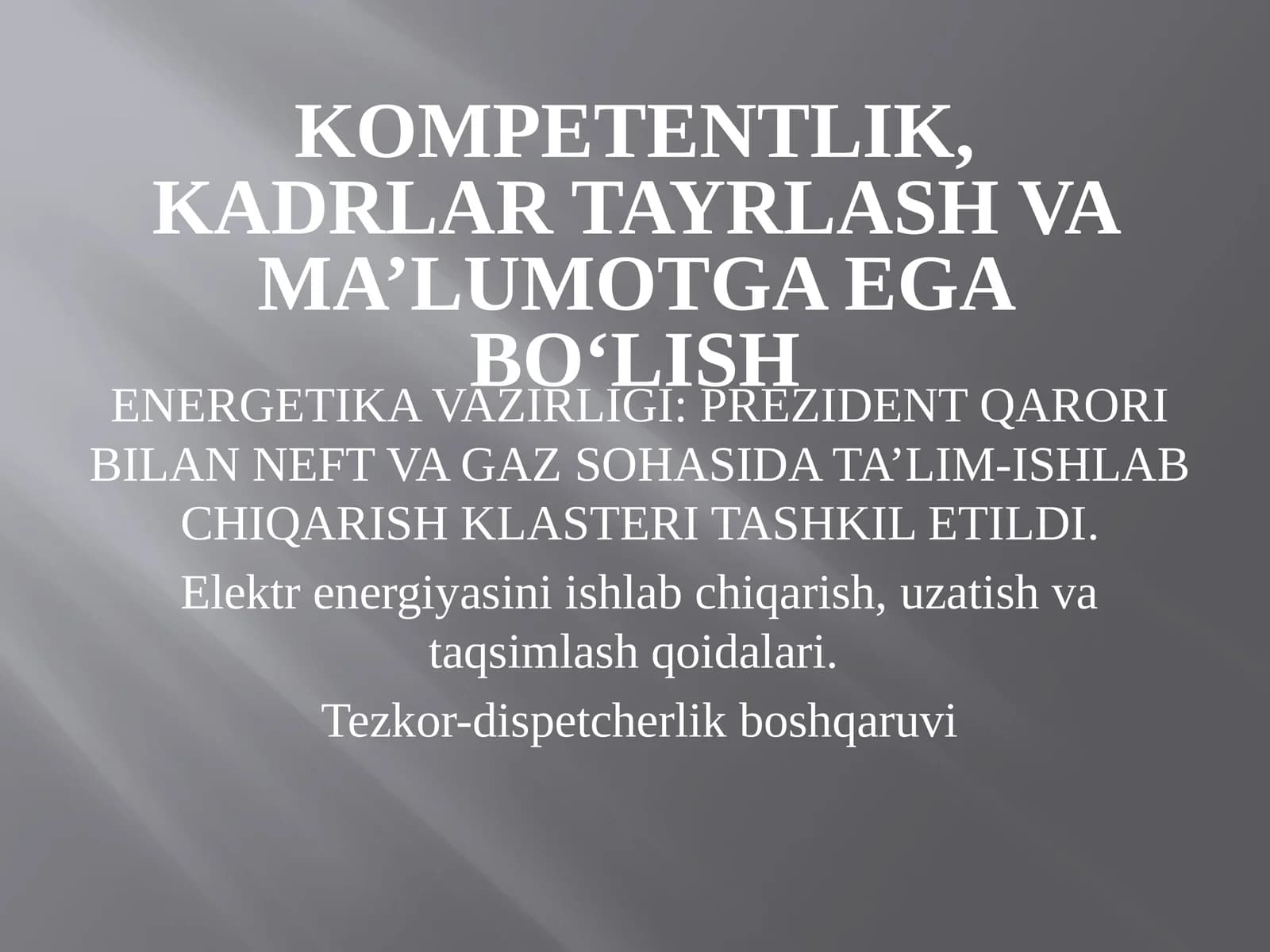 NEFT VA GAZ SOHASIDA TA’LIM-ISHLAB CHIQARISH KLASTERI TASHKIL ETILDI