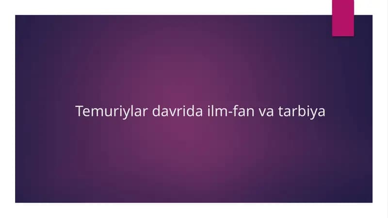 Temuriylar davri darslik