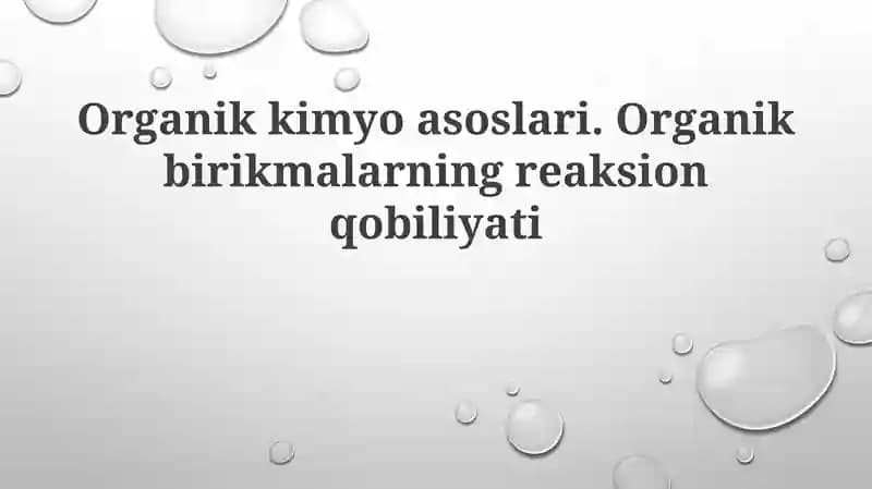 Organik Kimyo Asoslari
