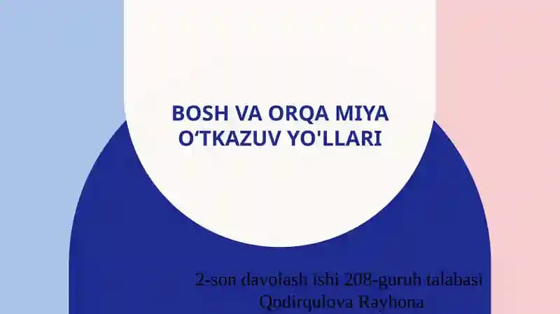 bosh va orqa miya oʻtkazuv yo'llari