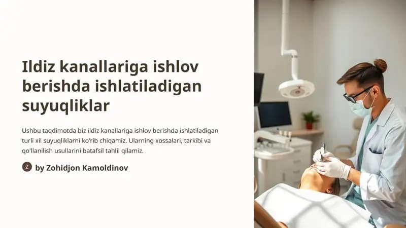 Ildiz kanallariga ishlov berishda ishlatiladigan suyuqliklar