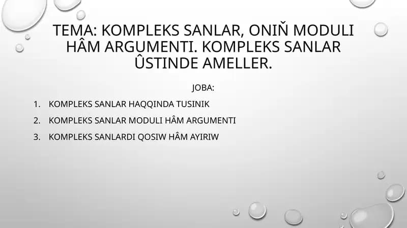 Kompleks sanlar