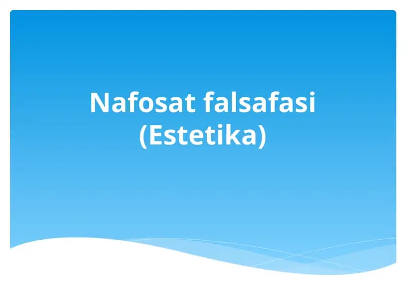 Nafosatfalsafasi(Estetika)