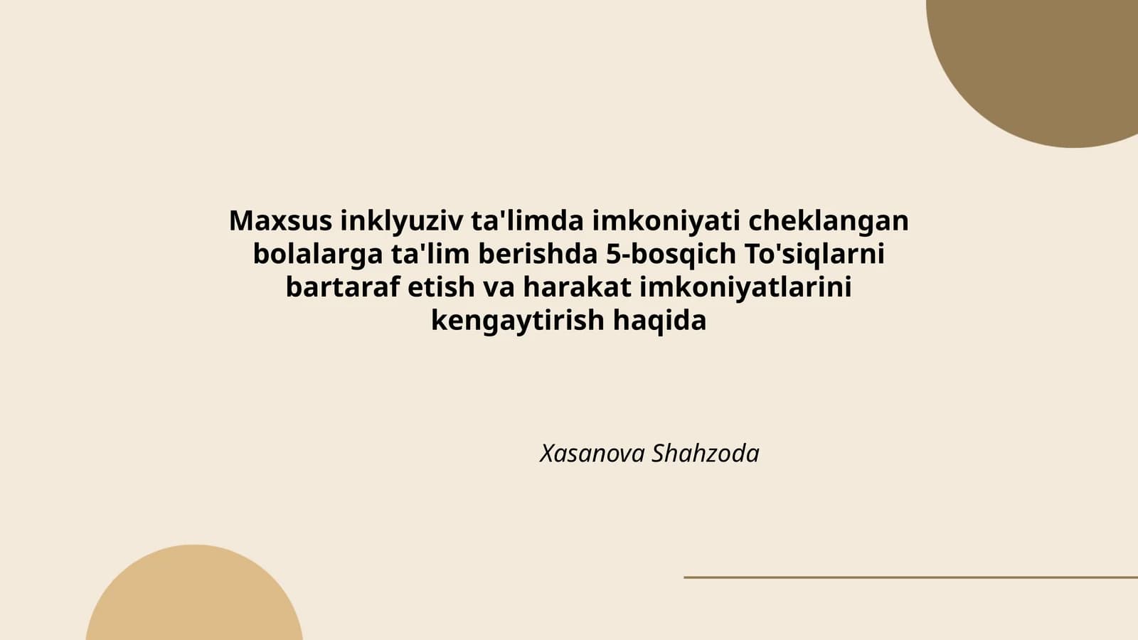 5-bosqich to'siqlarni bartaraf etish va harakat imkoniyatlarini kengaytirish
