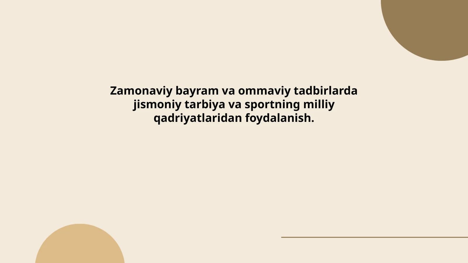 Zamonaviy bayramlar va milliy sport tadbirlarida jismoniy tarbiya