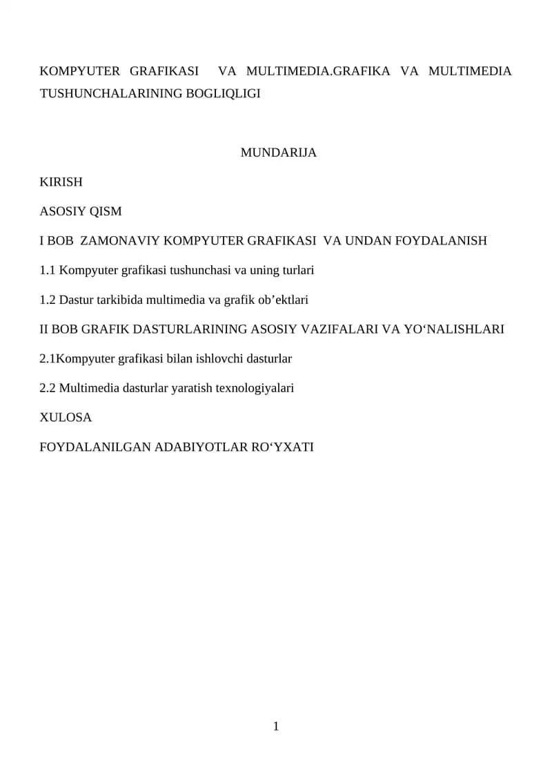 KOMPYUTER GRAFIKASI VA MULTIMEDIA