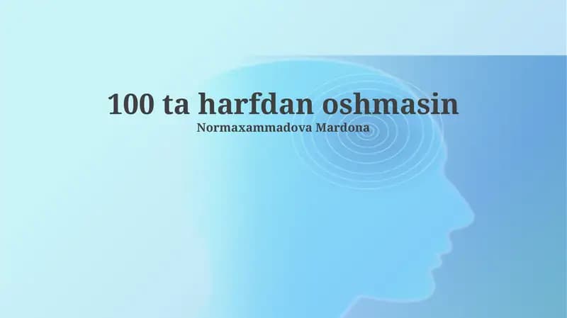 100 ta harfdan oshmasin