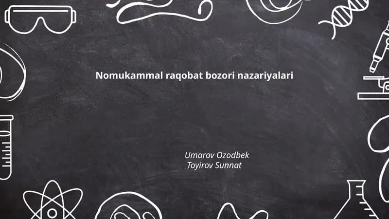 Nomukammal raqobat bozori nazariyalari