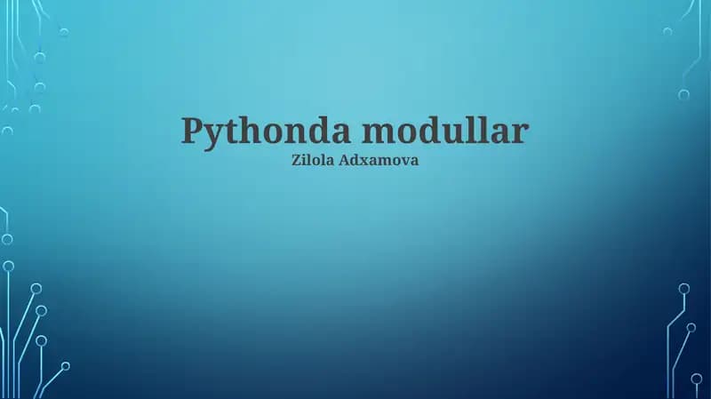 Pythonda modullar