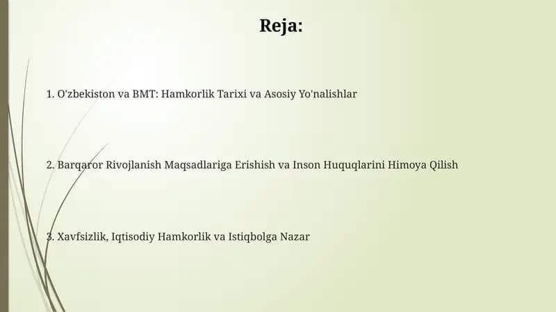Hamkorlik tarixi va asosiy yo'nalishlar