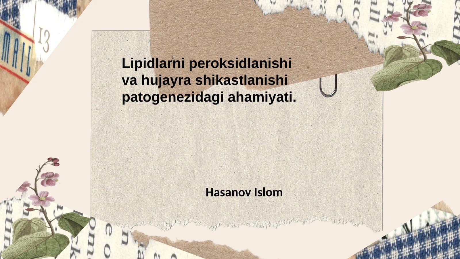 Lipidlarning peroksidlanishi