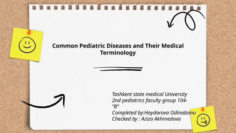 Common Pediatric Diseases and Their Medical Terminology