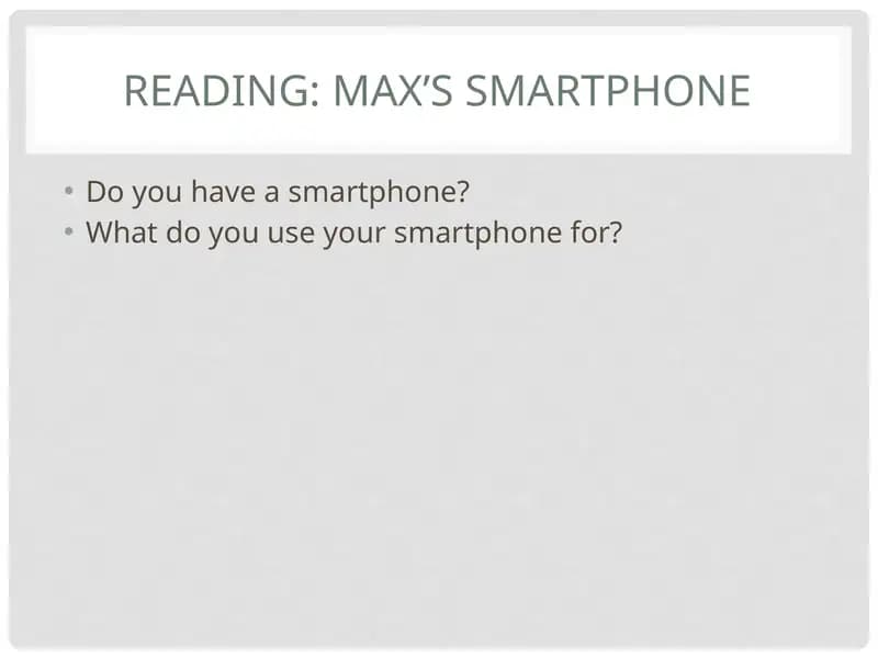 Max’s Smartphone