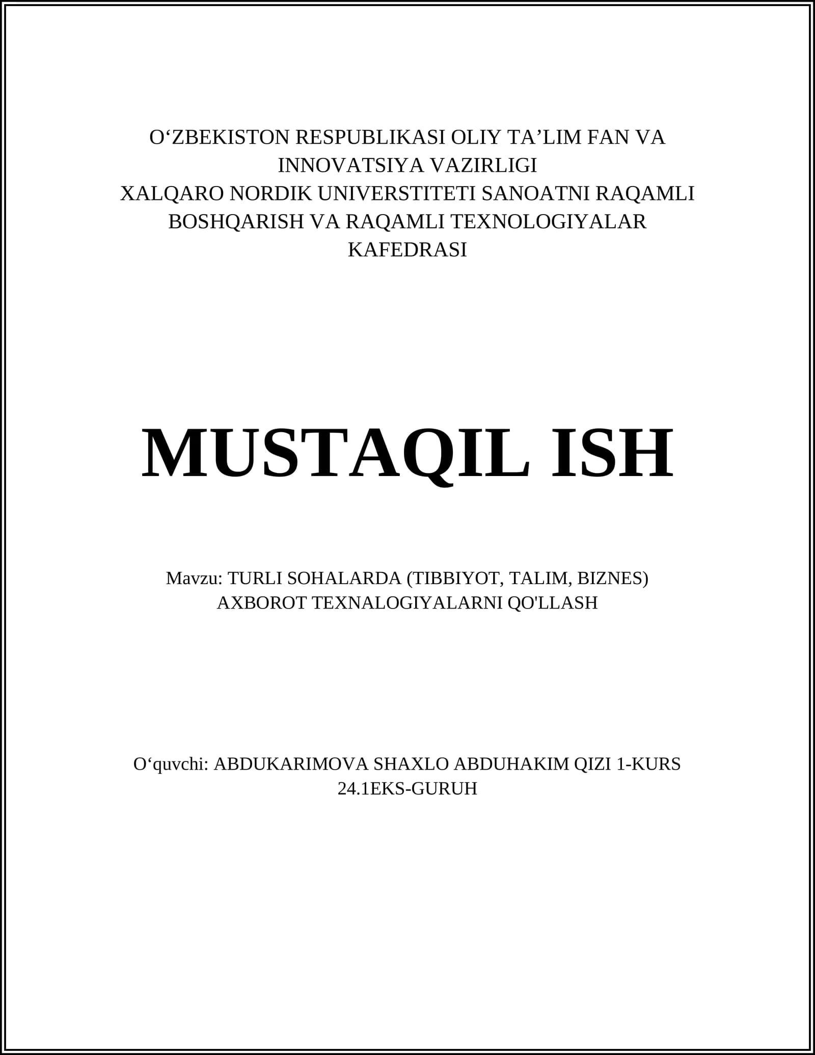 Tibbiyotda axborot texnologiyalari: Elektron sog'liqni saqlash tizimlari