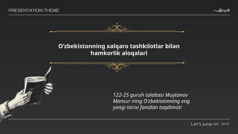 O‘zbekistonning eng yangi tarixi fanidan taqdimoti