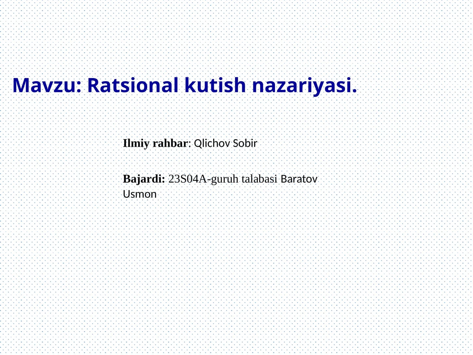 Ratsionalkutishnazariyasi