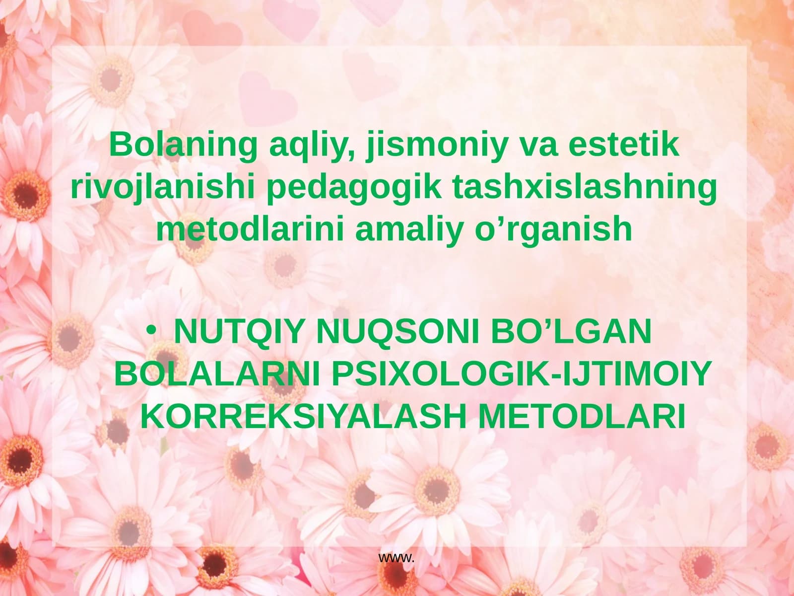 Nutqiy nuqsoni bo’lgan bolalarni psixologik-ijtimoiy korrеksiya