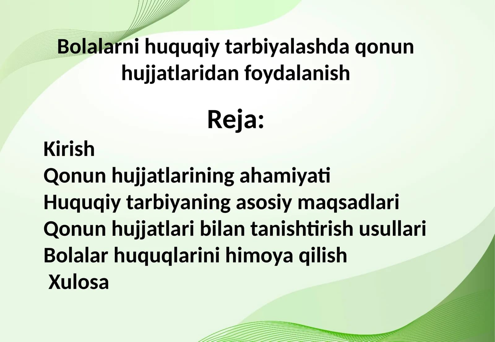Bolalarni huquqiy tarbiyalashda qonun hujjatlaridan foydalanish
