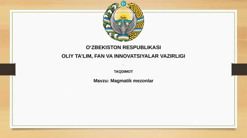 Magmatik Mezonlar