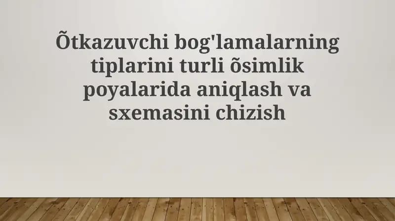 O'tkazuvchi to'plamlarning turlari va ularning tuzilishi