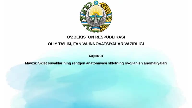 Suyaklarining rentgen anatomiyasi