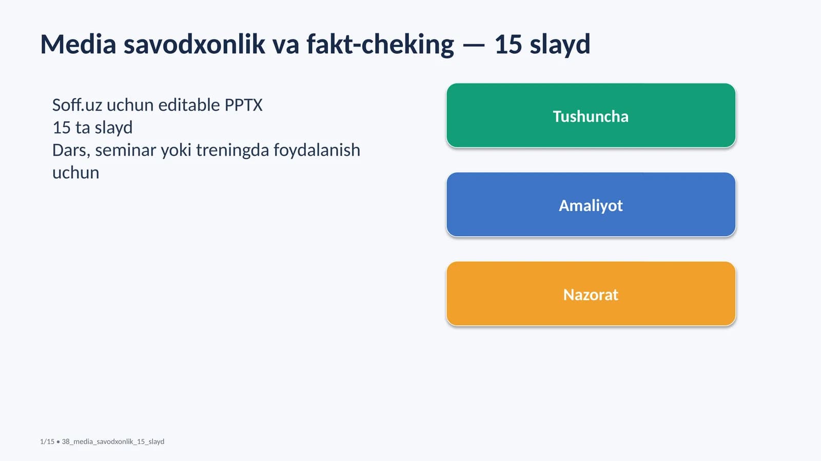 Media savodxonlik va fakt-cheking — 15 slayd