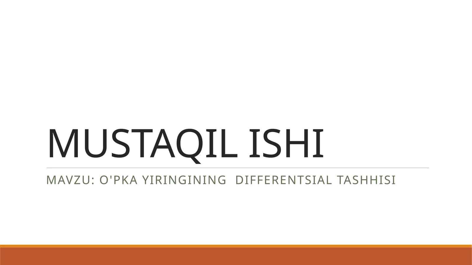 O'pka YIRINGINING  differentsial tashhisi