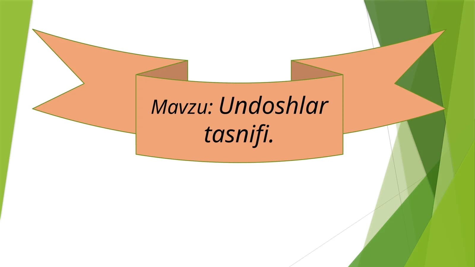 Undoshlar tasnifi