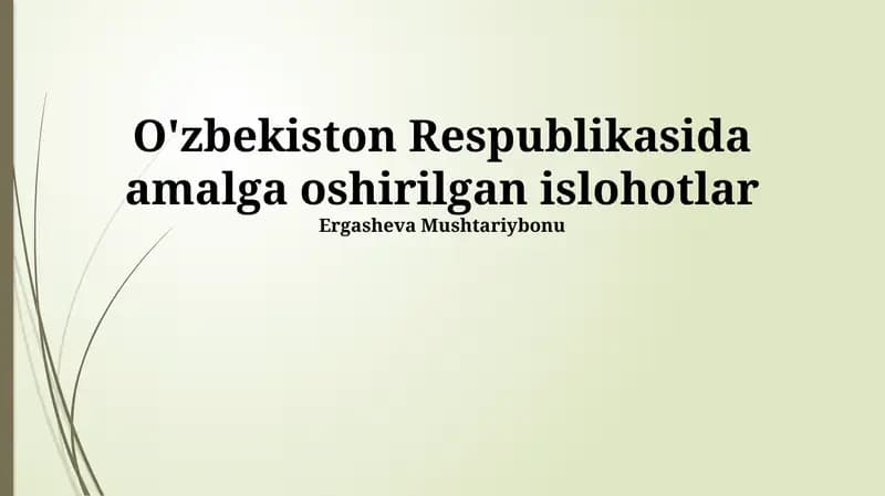 Ta'lim va sog'liqni saqlash sohasidagi islohotlar
