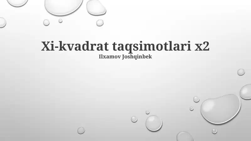 Xi-kvadrat taqsimotlari x2