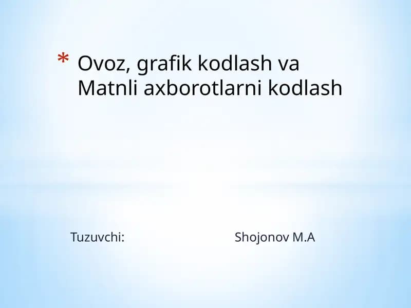 Axborot kodlash